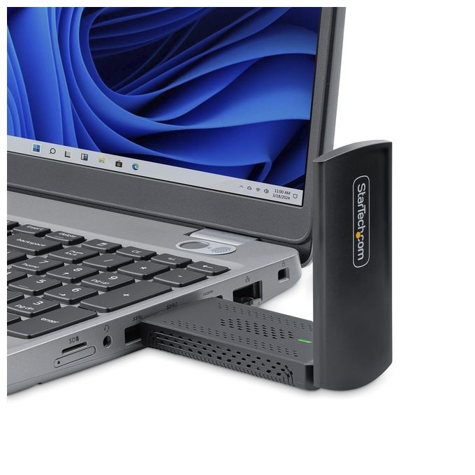 StarTech.com AX54005A-USB-WIFI-6E Chiavetta USB Wi-Fi 6E Tri-Band 2,4 5 6 GHz con Antenna Pieghevole USB 3.0 colore Nero