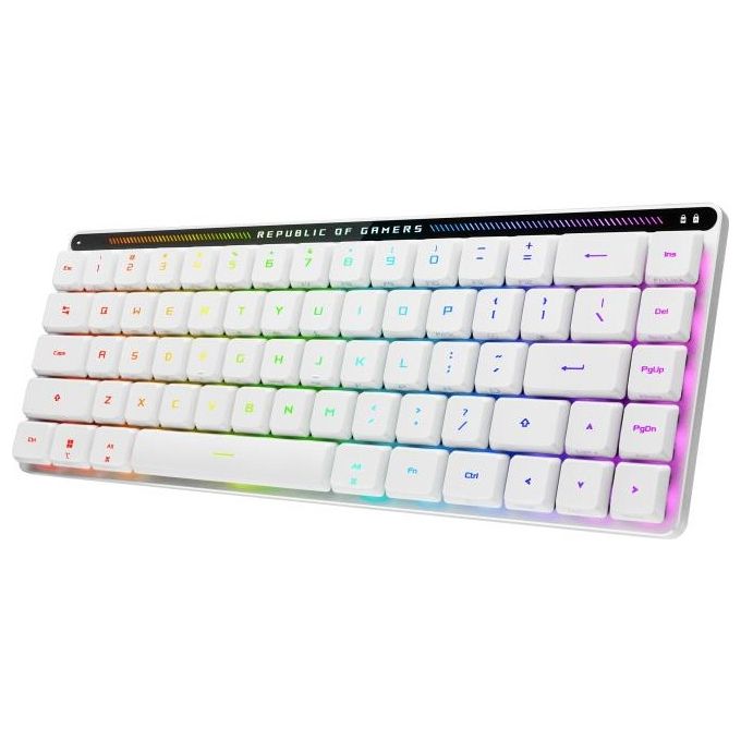 Asus 90MP03EC-BKIA10 ROG Falchion RX Low Profile Tastiera Gaming 65% Switch Ottico Tri-Mode Wireless RGB Layout ITA colore Bianco