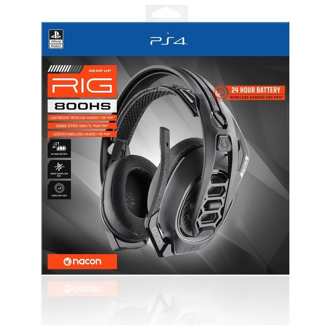 Nacon RIG800HSV2 RIG 800HS V2 Cuffie Gaming Wireless Over-ear PS4 PS5 Microfono Rimovibile 24h autonomia colore Nero