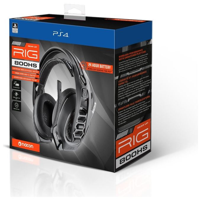 Nacon RIG800HSV2 RIG 800HS V2 Cuffie Gaming Wireless Over-ear PS4 PS5 Microfono Rimovibile 24h autonomia colore Nero