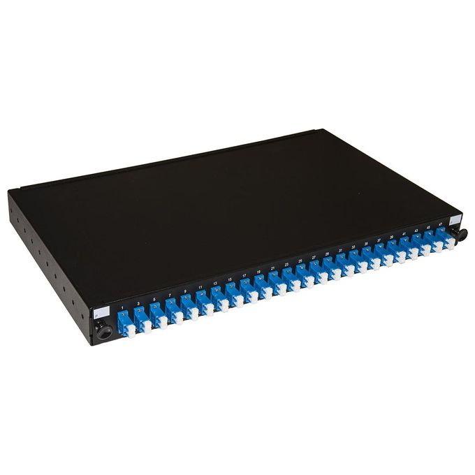 Link Pannello Fibra Ottica 19'' con 24 Adattatori LC Duplex Singlemode Profondita' 250mm Nero