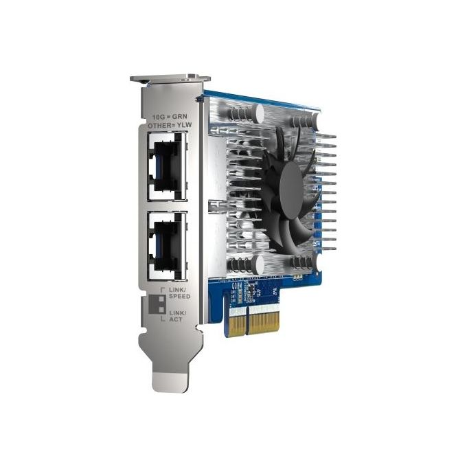 QNAP QXG-10G2T-X710 Scheda di rete dual-port 10GbE PCIe Gen3 x4 con controller Intel X710 colore Nero
