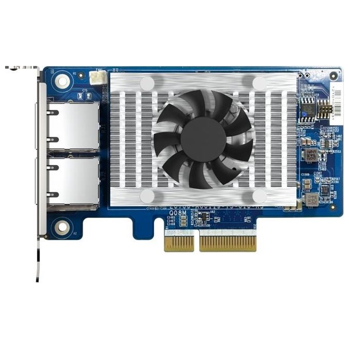 QNAP QXG-10G2T-X710 Scheda di rete dual-port 10GbE PCIe Gen3 x4 con controller Intel X710 colore Nero