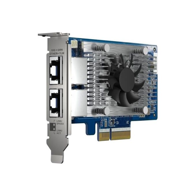 QNAP QXG-10G2T-X710 Scheda di rete dual-port 10GbE PCIe Gen3 x4 con controller Intel X710 colore Nero