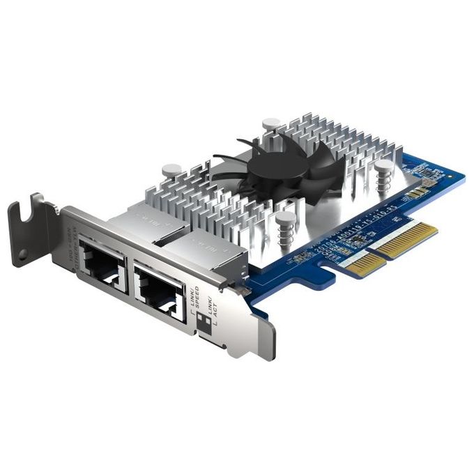 QNAP QXG-10G2T-X710 Scheda di rete dual-port 10GbE PCIe Gen3 x4 con controller Intel X710 colore Nero