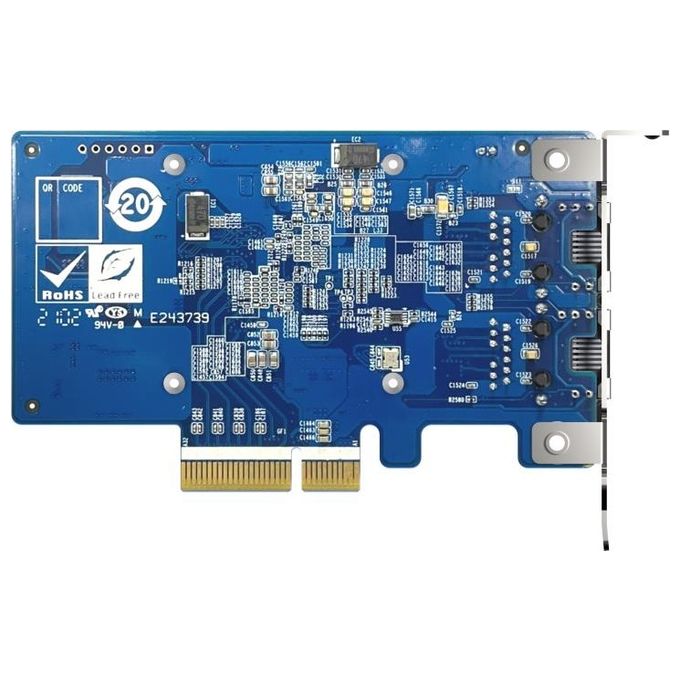 QNAP QXG-10G2T-X710 Scheda di rete dual-port 10GbE PCIe Gen3 x4 con controller Intel X710 colore Nero