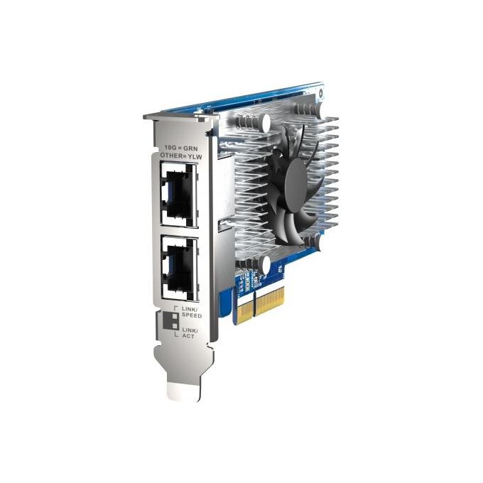 QNAP QXG-10G2T-X710 Scheda di rete dual-port 10GbE PCIe Gen3 x4 con controller Intel X710 colore Nero