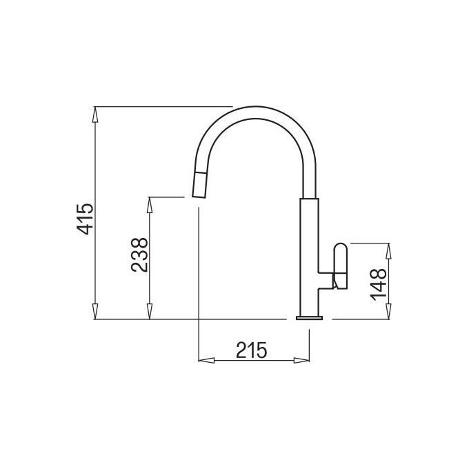 Elleci Dove Plus MKKDOP96 Miscelatore da cucina Mono Splitcomando da incasso Keratek canna girevole con doccetta estraibile 415 cm Acciaio-Bianco