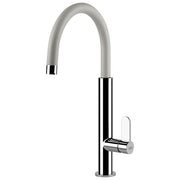 Elleci Dove Plus MKKDOP96 Miscelatore da cucina Mono Splitcomando da incasso Keratek canna girevole con doccetta estraibile 415 cm Acciaio-Bianco