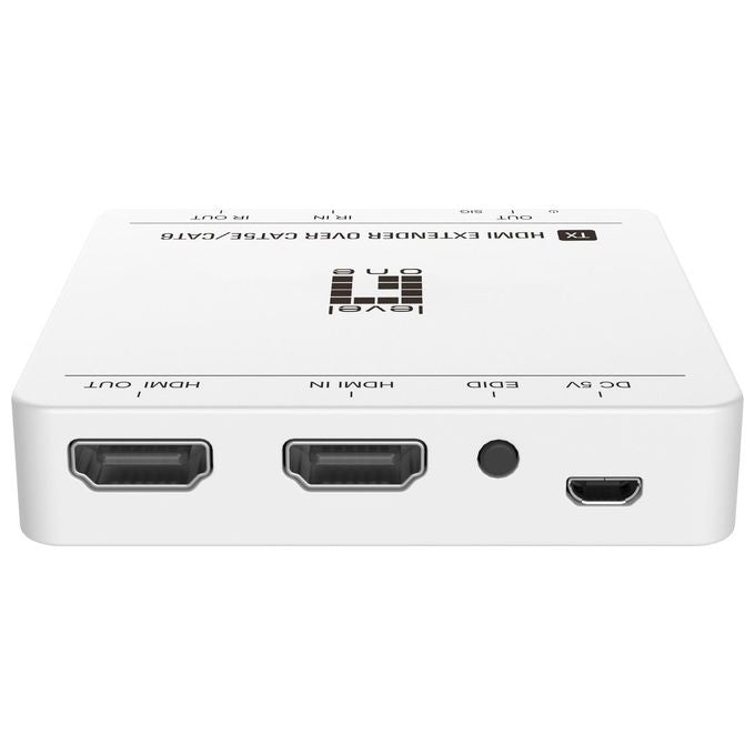 LevelOne HVE-9007 Kit Extender HDMI 4K su Cat5e Cat6 fino a 50 m con Passaggio IR Bidirezionale colore Bianco