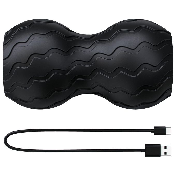 Therabody WAVEDUO-EU Theragun WaveDUO Rullo Vibrante con 5 Livelli di Vibrazione e Design Ergonomico per Schiena Collo e Polpacci colore Nero
