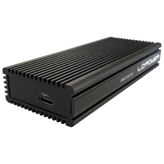 LC-Power LC-M2-C-NVME-2X2 Box Esterno SSD M.2 NVMe USB 3.2 Gen 2x2 fino a 20 Gbit-s in Alluminio colore Nero