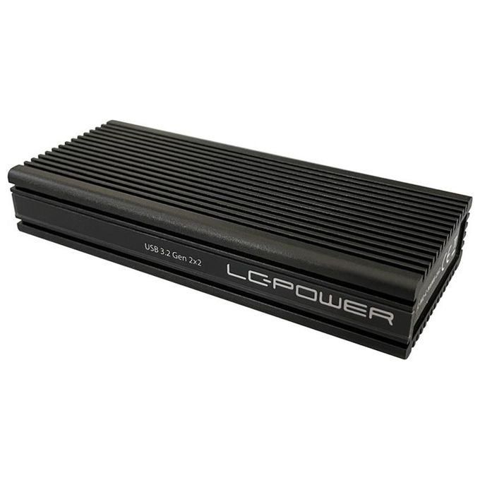 LC-Power LC-M2-C-NVME-2X2 Box Esterno SSD M.2 NVMe USB 3.2 Gen 2x2 fino a 20 Gbit-s in Alluminio colore Nero