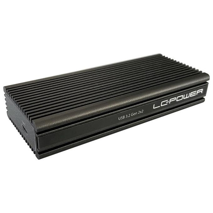 LC-Power LC-M2-C-NVME-2X2 Box Esterno SSD M.2 NVMe USB 3.2 Gen 2x2 fino a 20 Gbit-s in Alluminio colore Nero