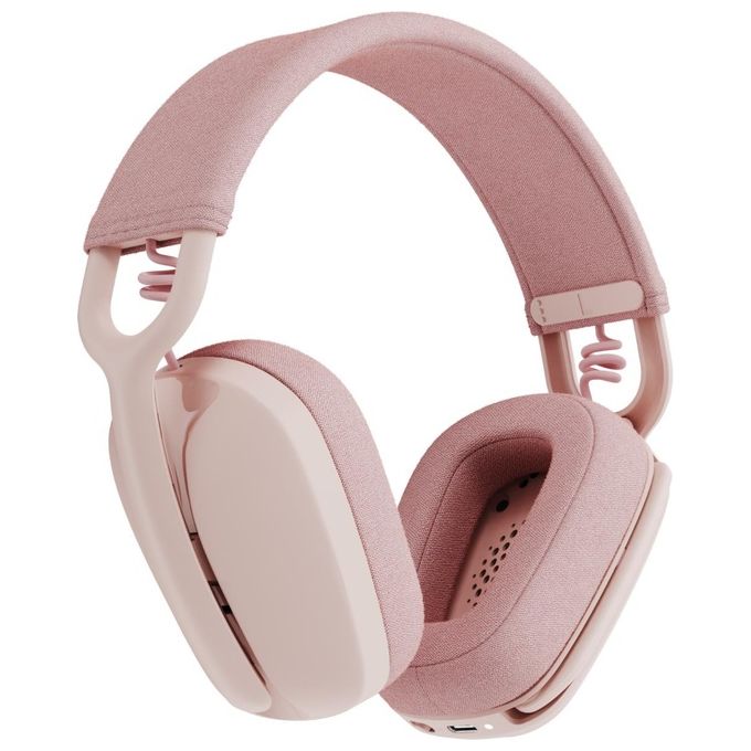 Logitech 981-001224 Zone Vibe 100 Cuffie Wireless Over-Ear con Microfono Cancellazione Rumore Bluetooth 5.2 Multipoint Fino a 30 Metri 18 Ore Batteria Colore Rosa