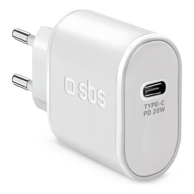 Sbs Wall Charger Caricabatterie Usb Tipo-C Bianco