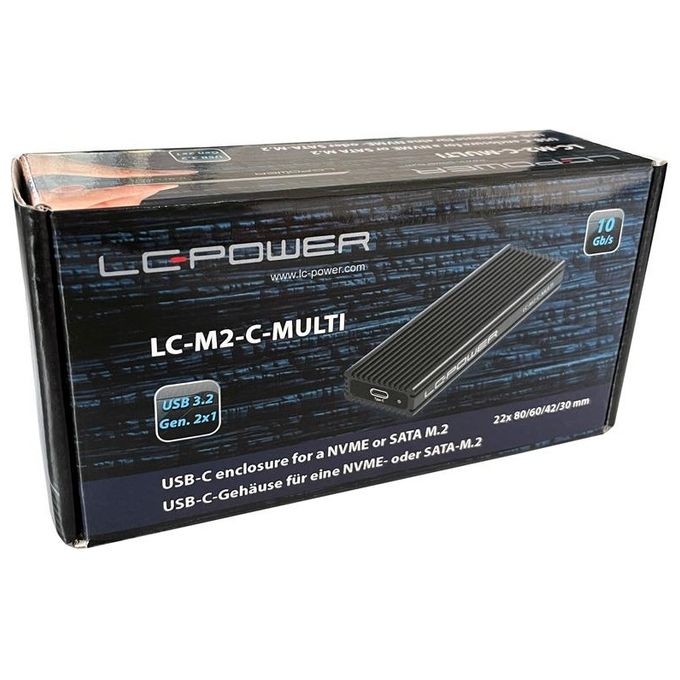 LC-Power LC-M2-C-MULTI Contenitore di Unita' di Archiviazione Box Esterno SSD Nero M.2