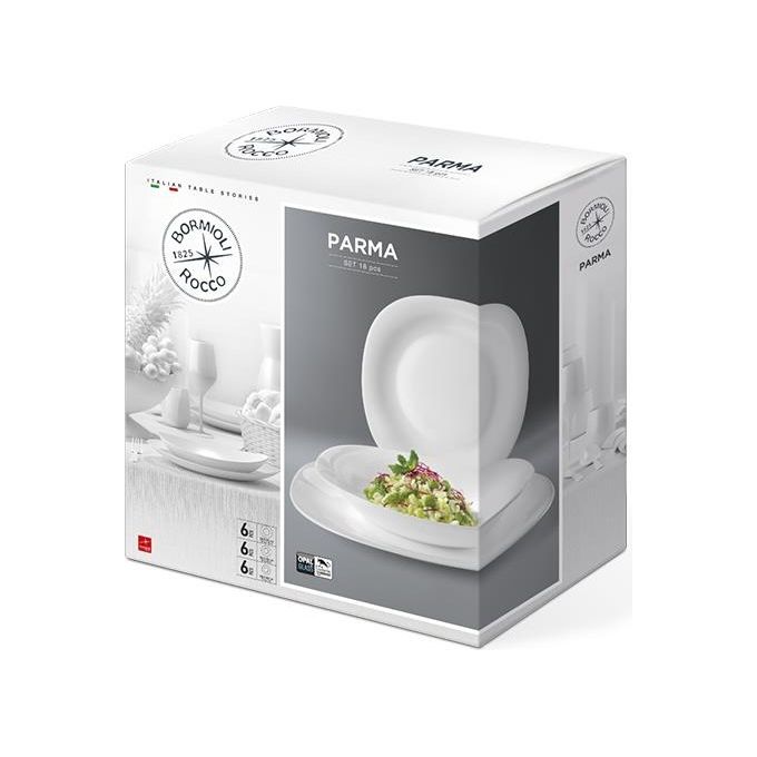 Bormioli - Servizio piatti''Parma'' x 6 persone, Bianco