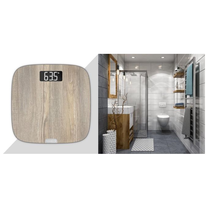Rowenta BS1600 Bilancia Pesapersone Digitale 160 Kg Precisione 100g Display LCD Retroilluminato Accensione Automatica colore Legno