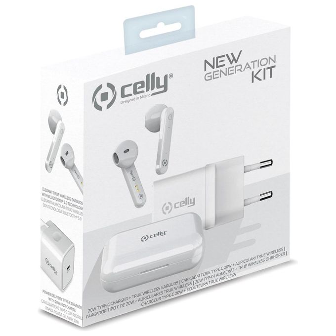 Celly Power Delivery 20W Charger con True Wireless Earphones