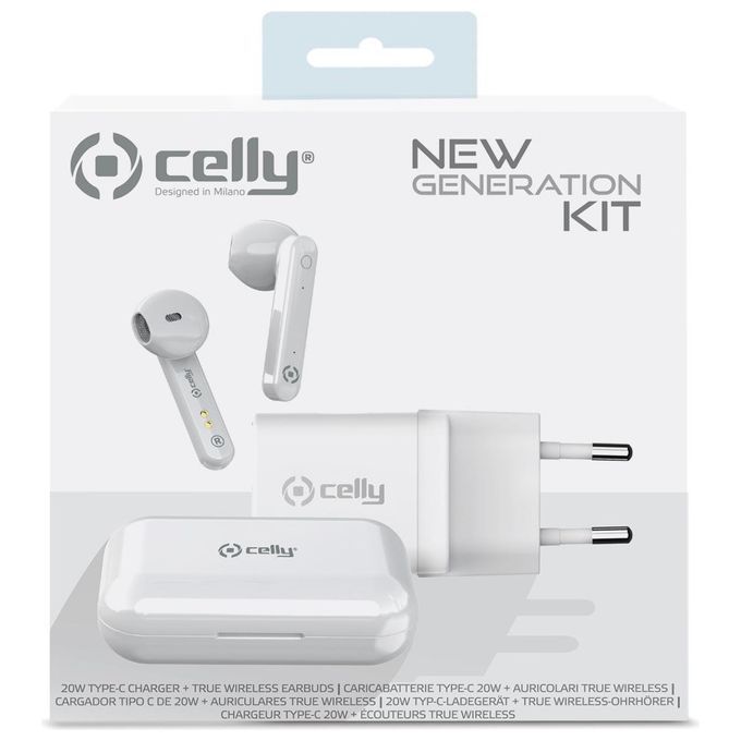 Celly Power Delivery 20W Charger con True Wireless Earphones
