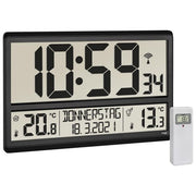 TFA Dostmann 60.4521.01 Orologio Radiocontrollato da Parete Digitale XL Nero