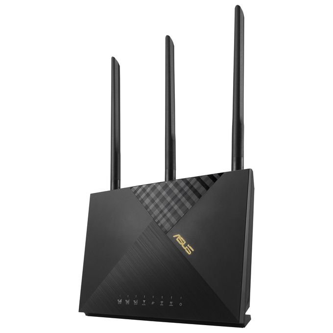 ASUS 90IG06G0-MO3110 4G-AX56 Router Modem Dual-Band WiFi 6 AX1800 4G+ Cat.6 Fino a 1800Mbps 5 Porte LAN Gigabit NanoSIM Compatibile Tutti Operatori colore Nero