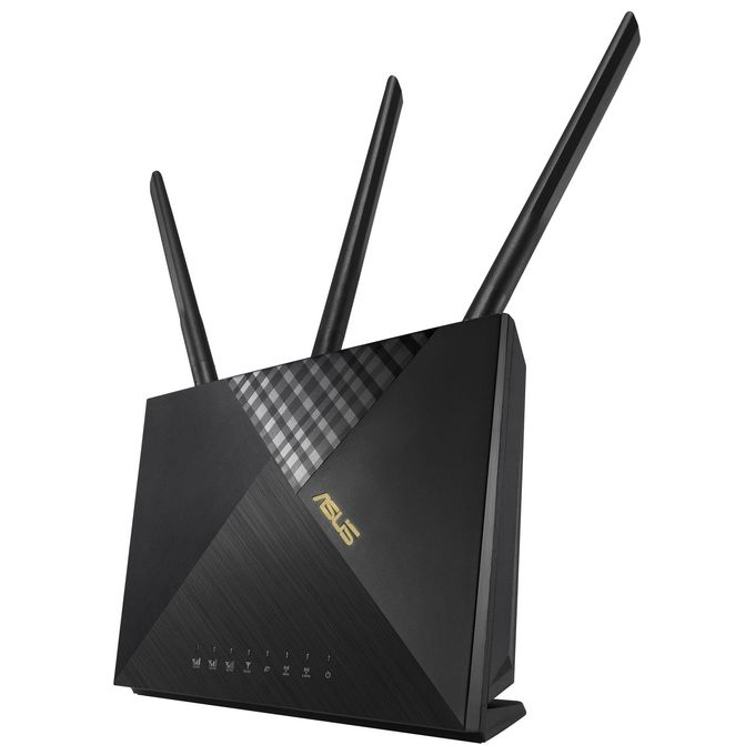 ASUS 90IG06G0-MO3110 4G-AX56 Router Modem Dual-Band WiFi 6 AX1800 4G+ Cat.6 Fino a 1800Mbps 5 Porte LAN Gigabit NanoSIM Compatibile Tutti Operatori colore Nero