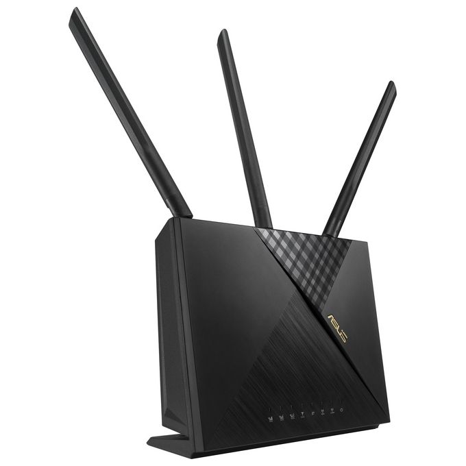 ASUS 90IG06G0-MO3110 4G-AX56 Router Modem Dual-Band WiFi 6 AX1800 4G+ Cat.6 Fino a 1800Mbps 5 Porte LAN Gigabit NanoSIM Compatibile Tutti Operatori colore Nero