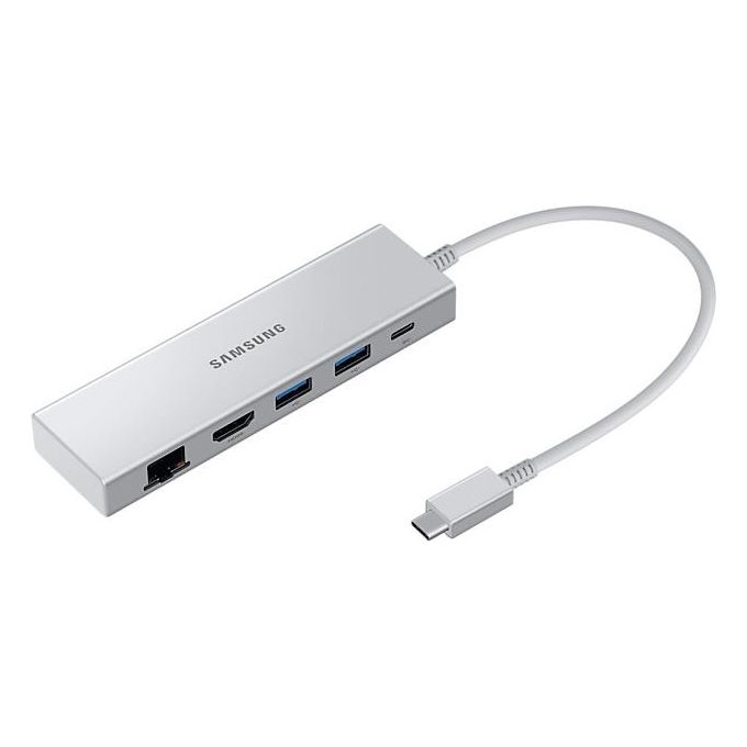 Samsung EE-P5400 Adattatore Multiporta USB-C HDMI USB 3.2 RJ-45 Gigabit Ethernet 4K Ultra HD 5000 Mbit-s colore Argento