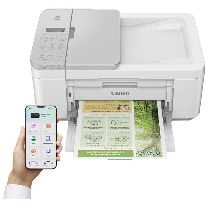 Canon TR4756I PIXMA Stampante Multifunzione Inkjet A4 4800x1200 DPI Wi-Fi Stampa Copia Scanner Fax colore Bianco