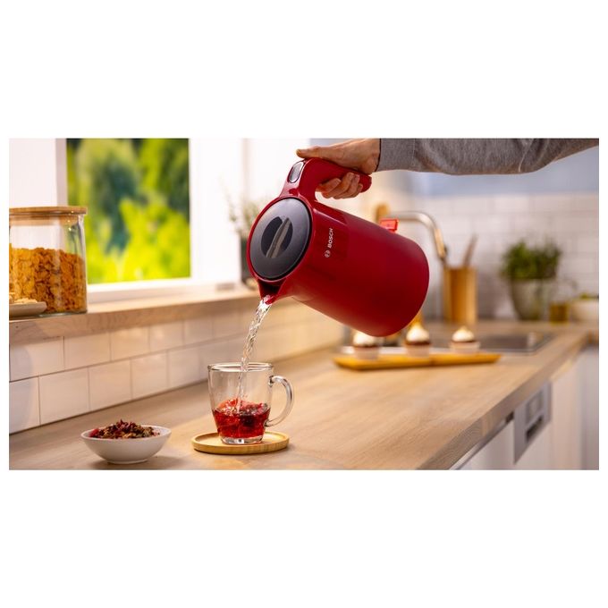 Bosch TWK2M164 MyMoment Bollitore Elettrico 1 7 L 2400 W Filtro Anticalcare Rimovibile Spegnimento Automatico Protezione Surriscaldamento colore Nero Grigio Rosso