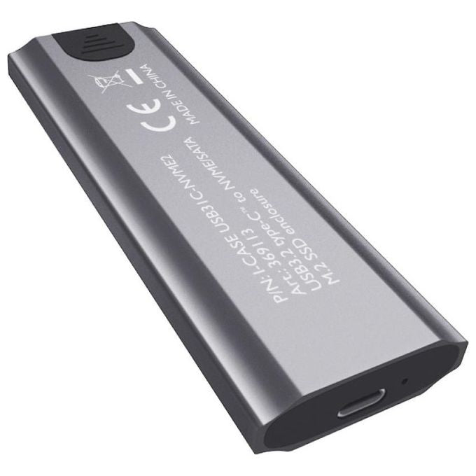 Techly I-CASE USB31C-NVME2 Box Esterno SSD M.2 NVMe SATA USB 3.2 Gen 2 10 Gbit-s colore Grigio