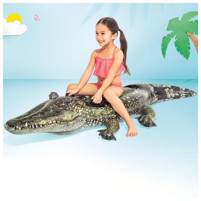 Intex 57551NP Cavalcabile Gonfiabile Alligatore 170x86 cm 40 Kg eta' 3+ anni colore Verde
