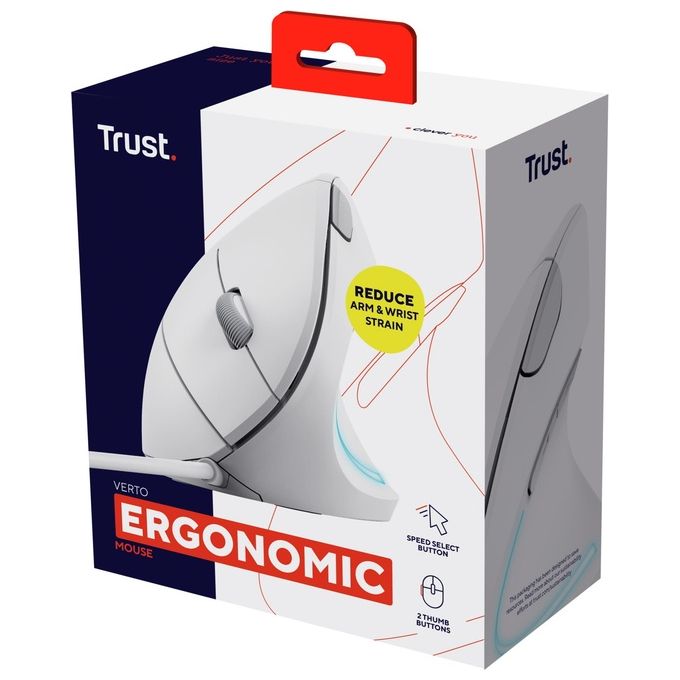 Trust Verto Mouse Mano Destra USB Tipo A Ottico 1600 DPI