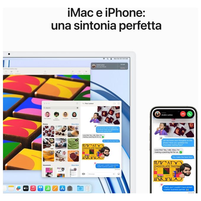 Apple, iMac 24 Pollici, Display Retina 4.5K, Chip M3, 256GB SSD, 8GB RAM, Blu