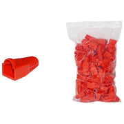 Link confezione 100 copriconnettori 6mm per plug rj45 8 poli cavo cat 5e- 6 rossi