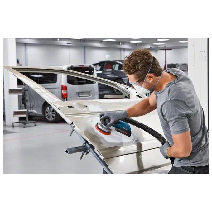 Bosch 0 601 372 201 GEX 18V-125 Professional Levigatrice orbitale casuale Motore brushless Velocita' 6000-10000 giri-min Colletto 125 mm Velcro colore Nero Blu Grigio Rosso
