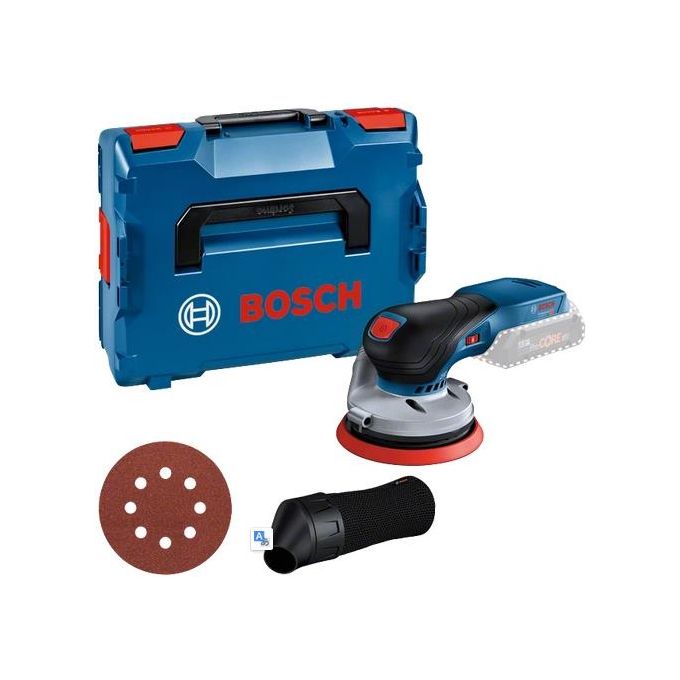 Bosch 0 601 372 201 GEX 18V-125 Professional Levigatrice orbitale casuale Motore brushless Velocita' 6000-10000 giri-min Colletto 125 mm Velcro colore Nero Blu Grigio Rosso