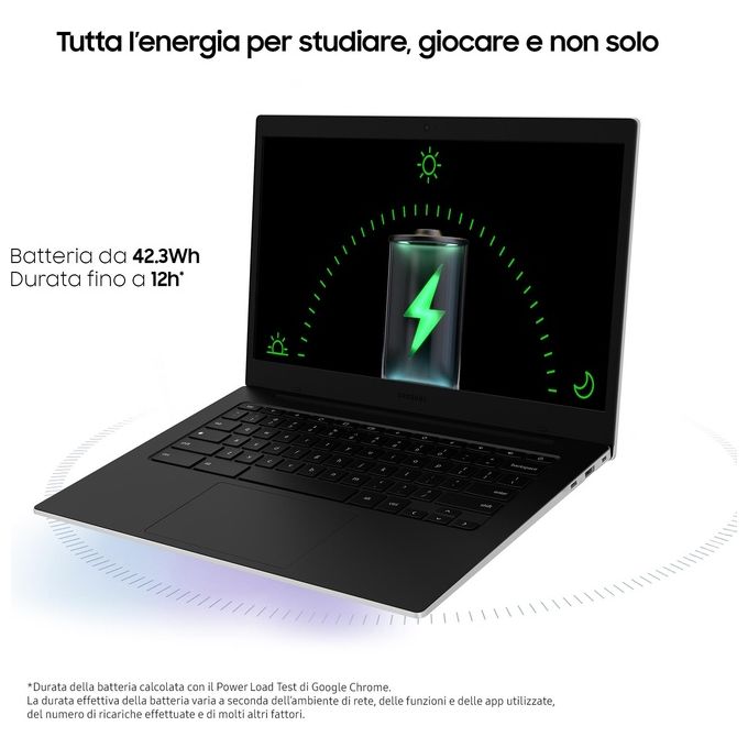 Samsung XE340XDA-KA1IT Galaxy Chromebook Go 14'' Intel Celeron N4500 4 GB RAM 64 GB eMMC Wi-Fi 6 ChromeOS colore Argento