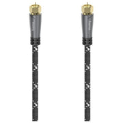 Hama 00205077 Cavo Coassiale SAT F F Maschio 1.5 m Quadrupla Schermatura 120 dB Contatti Dorati colore Nero Grigio