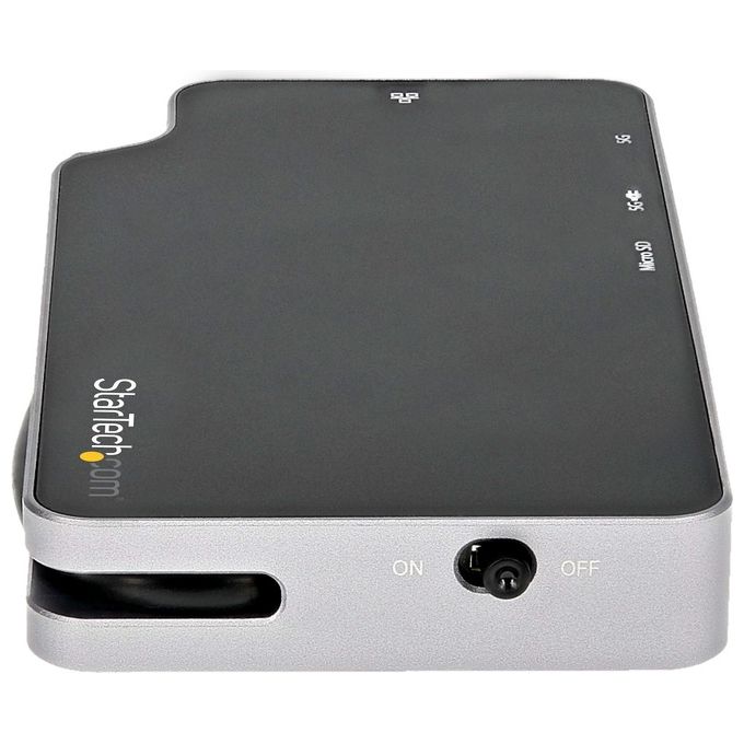 StarTech.com CDP2HVGUASPD Adattatore Multiporta USB C Convertitore USB-C a HDMI 4K o VGA con 100W Power Delivery Pass-through 2 porte 10Gbps USB Hub MicroSD GbE colore Nero e Grigio