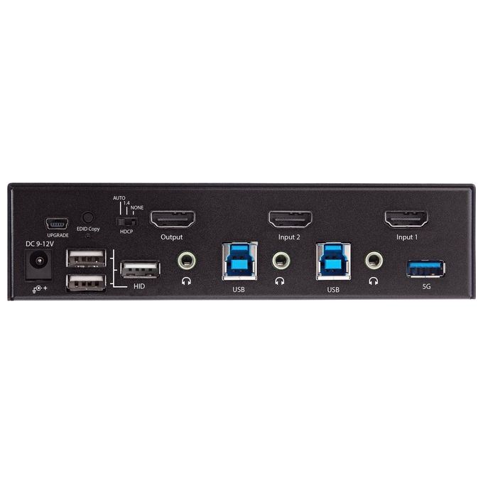 StarTech.com SV231HU34K6 Switch KVM HDMI a 2 porte con Hub USB 3.0 e Audio 4K 60Hz HDR HDCP 2.2 colore Nero