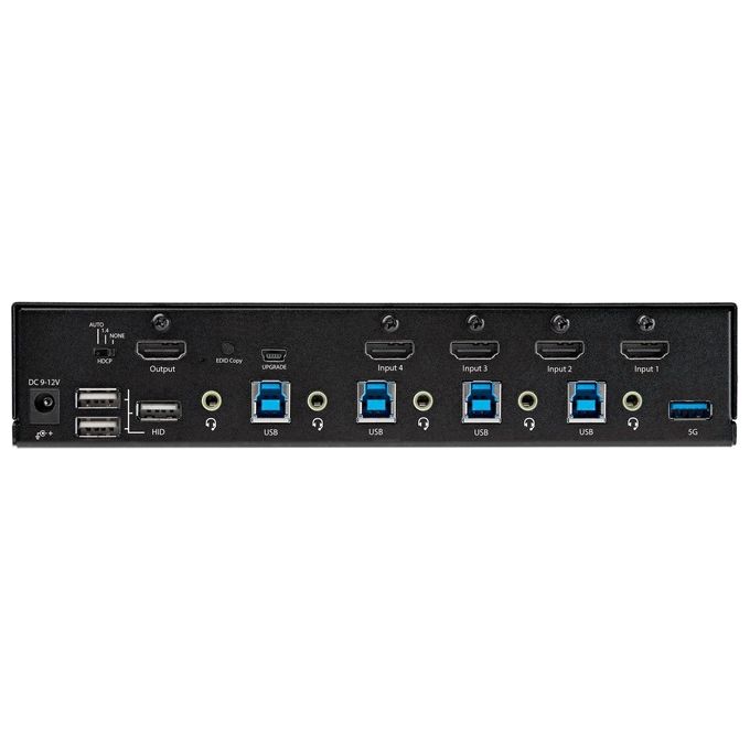 StarTech.com SV431HU34K6 Switch KVM HDMI a 4 porte con Hub USB 3.0 2 porte 5Gbps 4x USB 2.0 HDMI 2.0 4K 60Hz 3840x2160 Pixel Audio 7.1 Nero