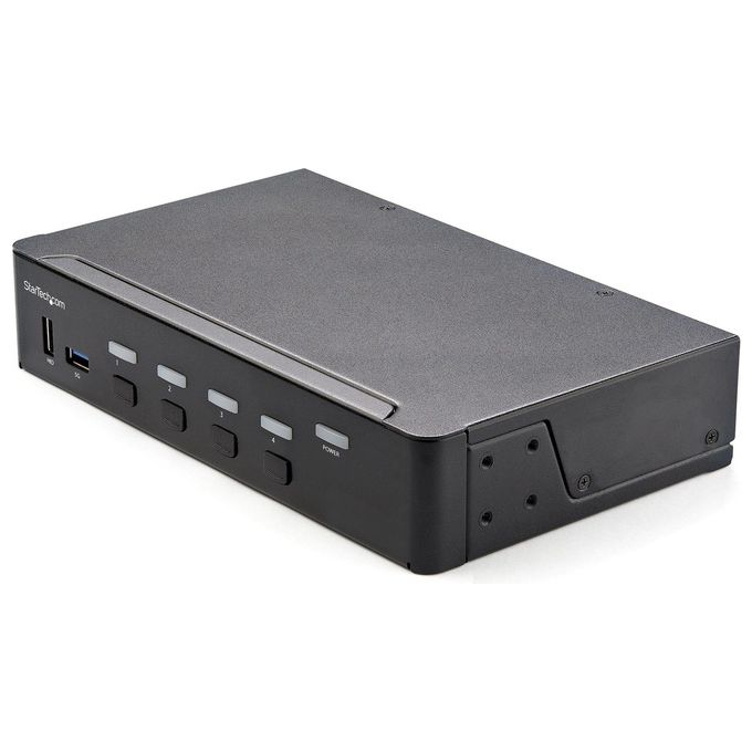 StarTech.com SV431HU34K6 Switch KVM HDMI a 4 porte con Hub USB 3.0 2 porte 5Gbps 4x USB 2.0 HDMI 2.0 4K 60Hz 3840x2160 Pixel Audio 7.1 Nero