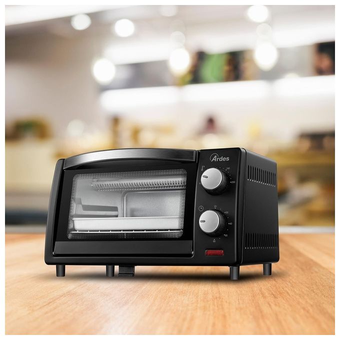 Ardes AR6211B Gustavo Dark Fornetto Elettrico 10 L 800 W Termostato 100-230°C Timer 60 min colore Nero
