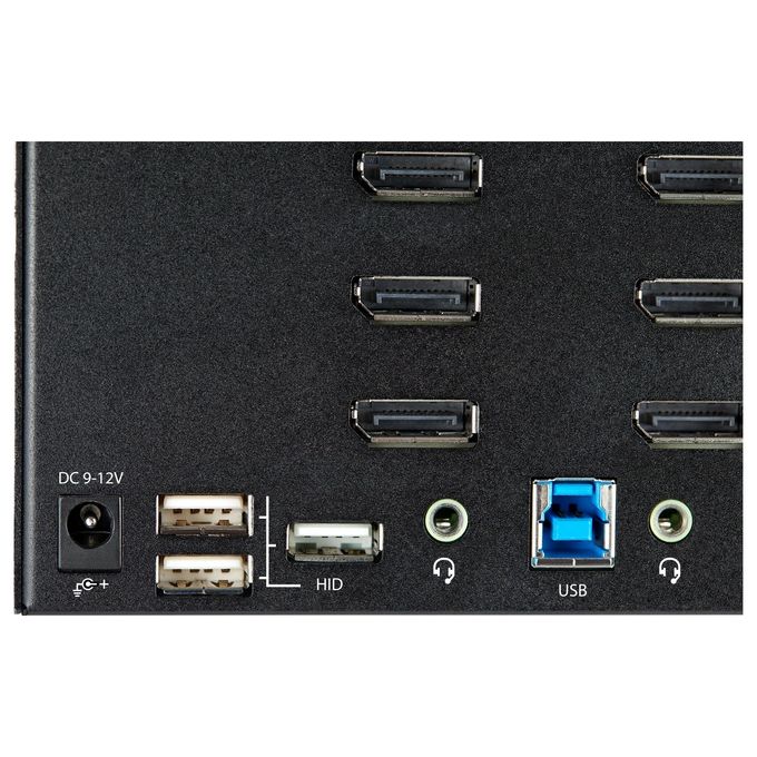 StarTech SV231QDPU34K Switch KVM DisplayPort a 2 porte 4 monitor 4K 60Hz con Hub USB 3.0 e Audio colore Nero