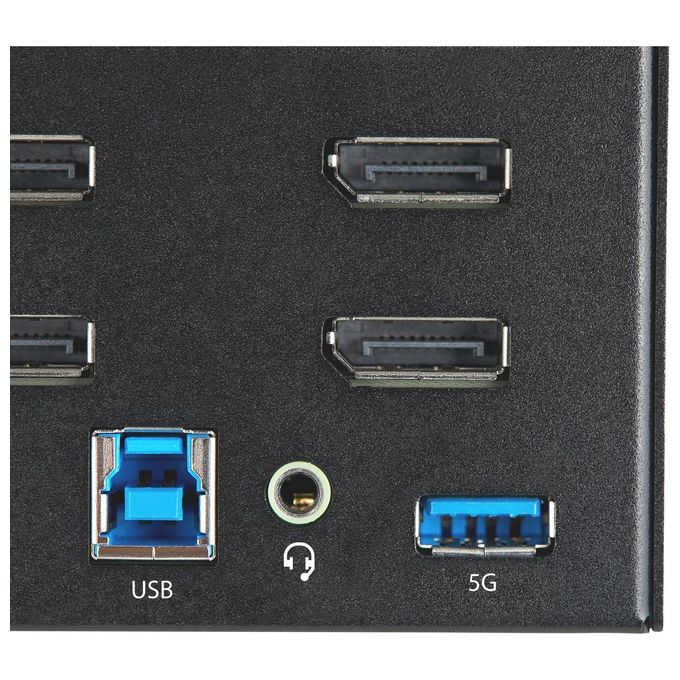 StarTech SV231QDPU34K Switch KVM DisplayPort a 2 porte 4 monitor 4K 60Hz con Hub USB 3.0 e Audio colore Nero