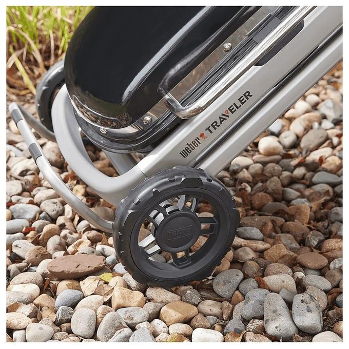 Weber 9010053 Traveler Barbecue a Gas Portatile 1 Bruciatore 3800 W Griglia Ghisa Smaltata 2065 cm² colore Nero