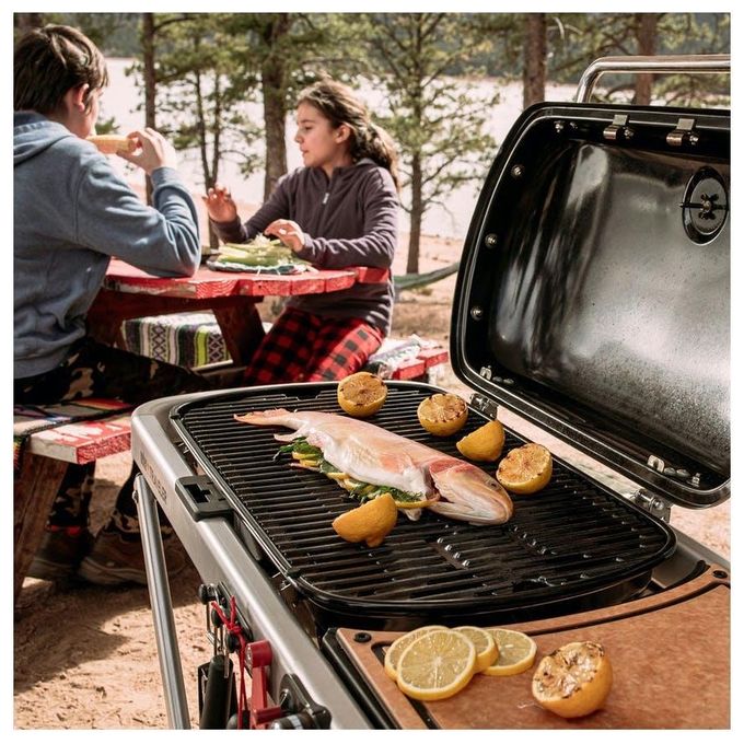 Weber 9010053 Traveler Barbecue a Gas Portatile 1 Bruciatore 3800 W Griglia Ghisa Smaltata 2065 cm² colore Nero